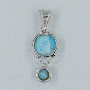 925 Sterling Silver Larimar Pendants