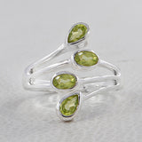 Natural Peridot Silver Ring