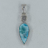 Larimar & Crystal 925 Silver Pendant