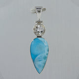 925 Silver Larimar & Crystal Pendant