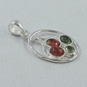 925 Silver Multi Tourmaline Pendants