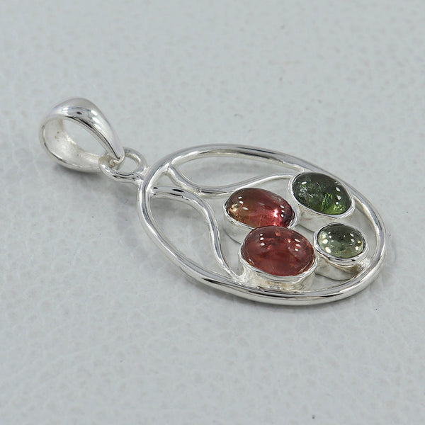 925 Silver Multi Tourmaline Pendants
