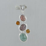 Multi Tourmaline Silver Pendant