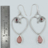 Pink Opal Silver Earrings