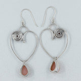 Pink Opal Silver Earrings