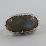 Natural Labradorite Silver Rings