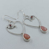 Pink Opal Silver Earrings