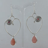 Pink Opal Silver Earrings