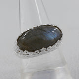Natural Labradorite Silver Rings