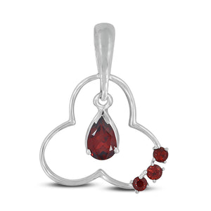 925 Sterling Silver Garnet Pendant