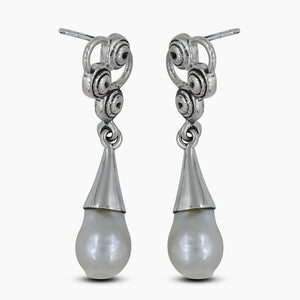 Pearl Drop Silver Earrings