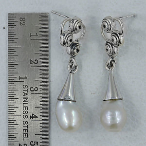 Pearl Drop Silver Earrings