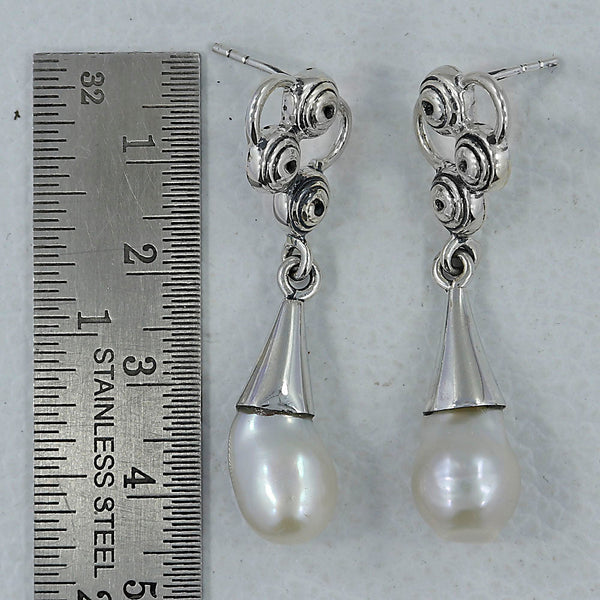 Pearl Drop Silver Earrings
