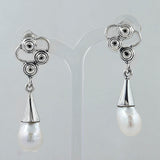 Pearl Drop Silver Earrings