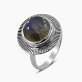 Rainbow Moonstone Sterling Silver Rings