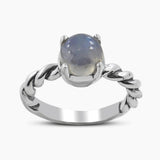 Rainbow Moonstone Silver Rings