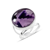 Amethyst Crystal Quartz Silver Ring