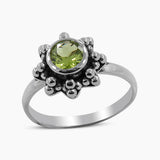 Natural Peridot Sterling Silver Rings