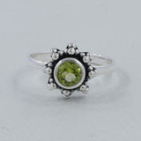 Natural Peridot Sterling Silver Rings