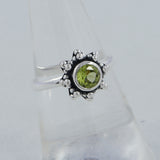 Natural Peridot Sterling Silver Ring