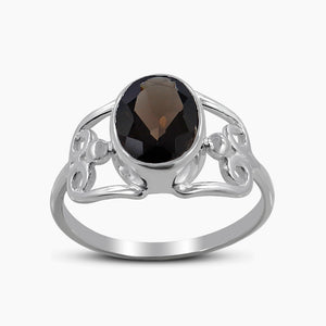 925 Silver Smoky Quartz Rings