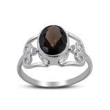 Smoky Quartz Silver Ring