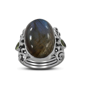 925 Sterling Silver Labradorite Rings