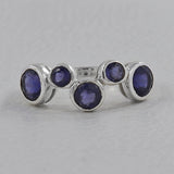 Natural Iolite Silver Ring