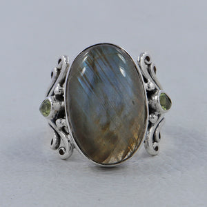 925 Sterling Silver Labradorite Rings