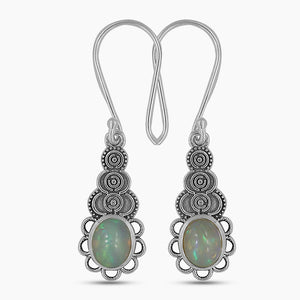 Ethiopian Opal Silver Earrings