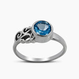 925 Sterling Silver Blue Topaz Rings