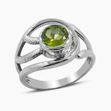 Natural Citrine Gemstone Silver Rings