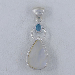Rainbow Moonstone Silver Pendants