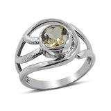 Natural Citrine Gemstone Silver Rings