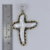 925 Sterling Silver Pearl Cross Pendants