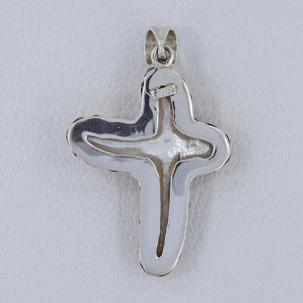 925 Sterling Silver Pearl Cross Pendants