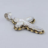 925 Sterling Silver Pearl Cross Pendants