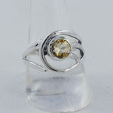 Natural Citrine Gemstone Silver Rings