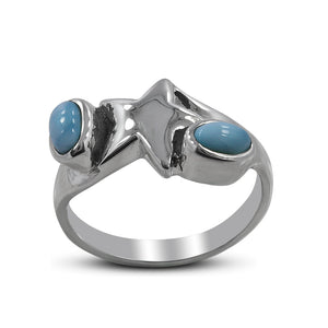 925 Sterling Silver Larimar Rings