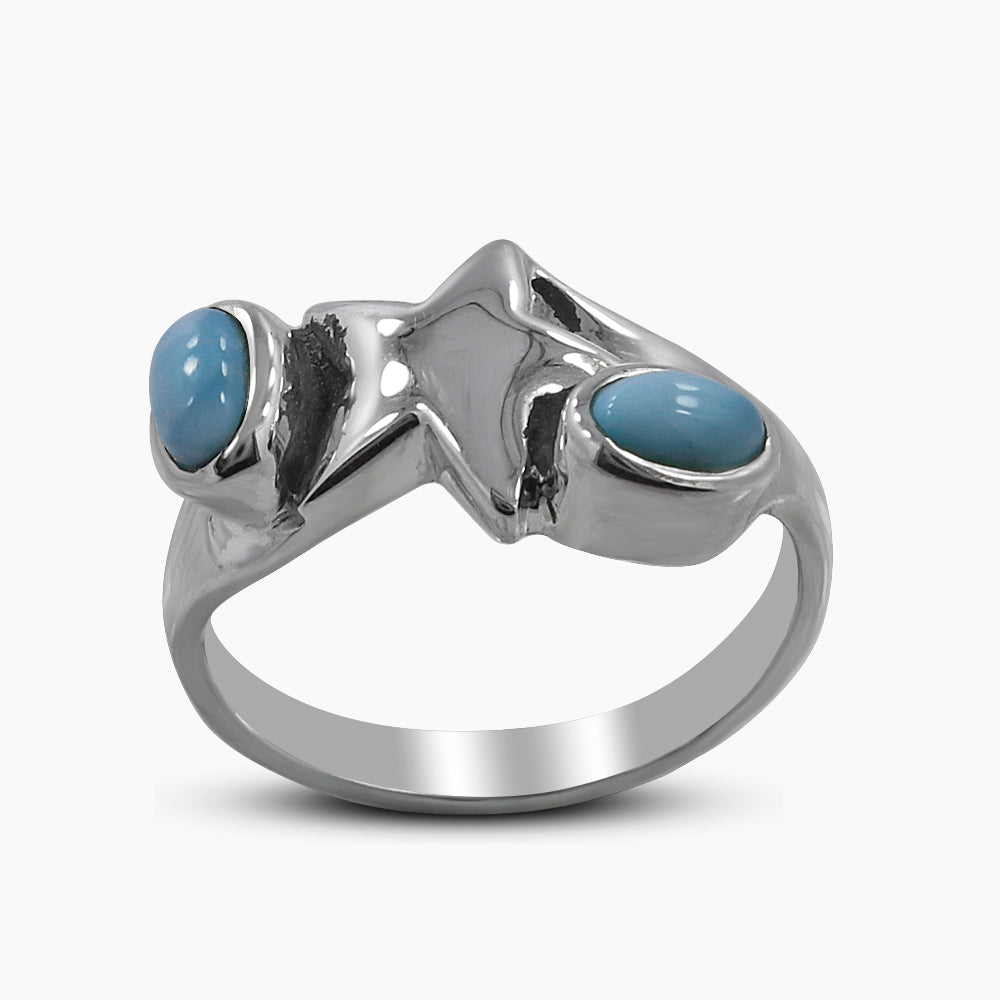 925 Sterling Silver Larimar Rings
