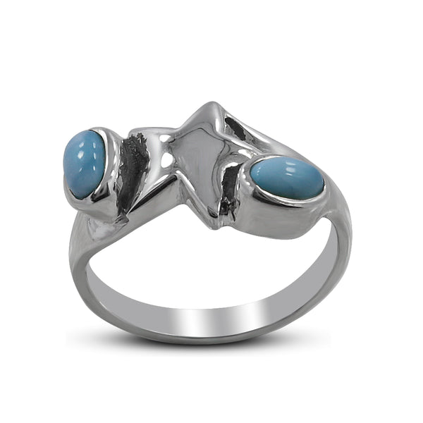 925 Sterling Silver Larimar Rings