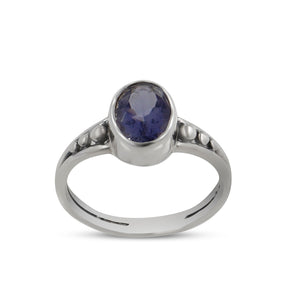 Natural Amethyst Silver Ring