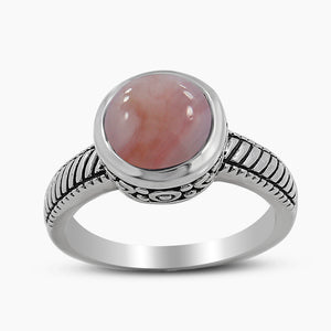 Pink Opal Silver Rings