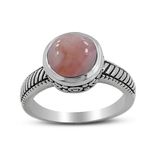 Pink Opal Silver Rings