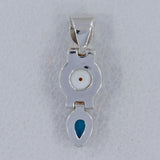 Pearl with Blue Topaz Sterling Silver Pendant