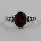 Natural Garnet Silver Ring