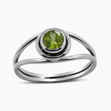 Natural Peridot Silver Rings