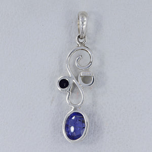 925 Silver Natural Tanzanite Pendants