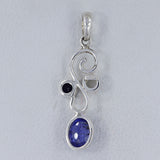 Natural Tanzanite Silver Pendant