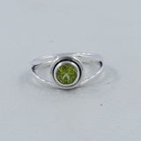 Natural Peridot August Birthstone Silver Ring